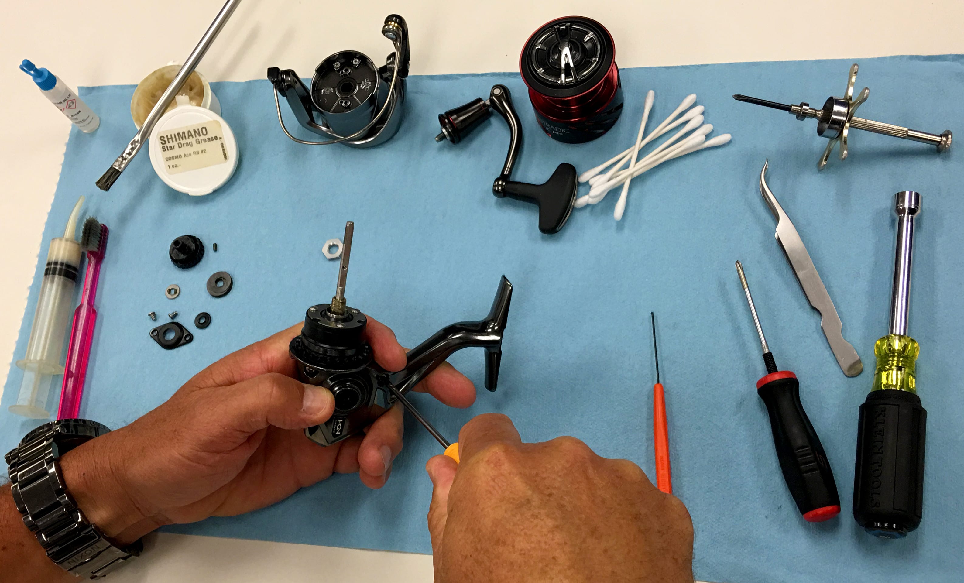 Shimano Reel Servicing with aftermarket